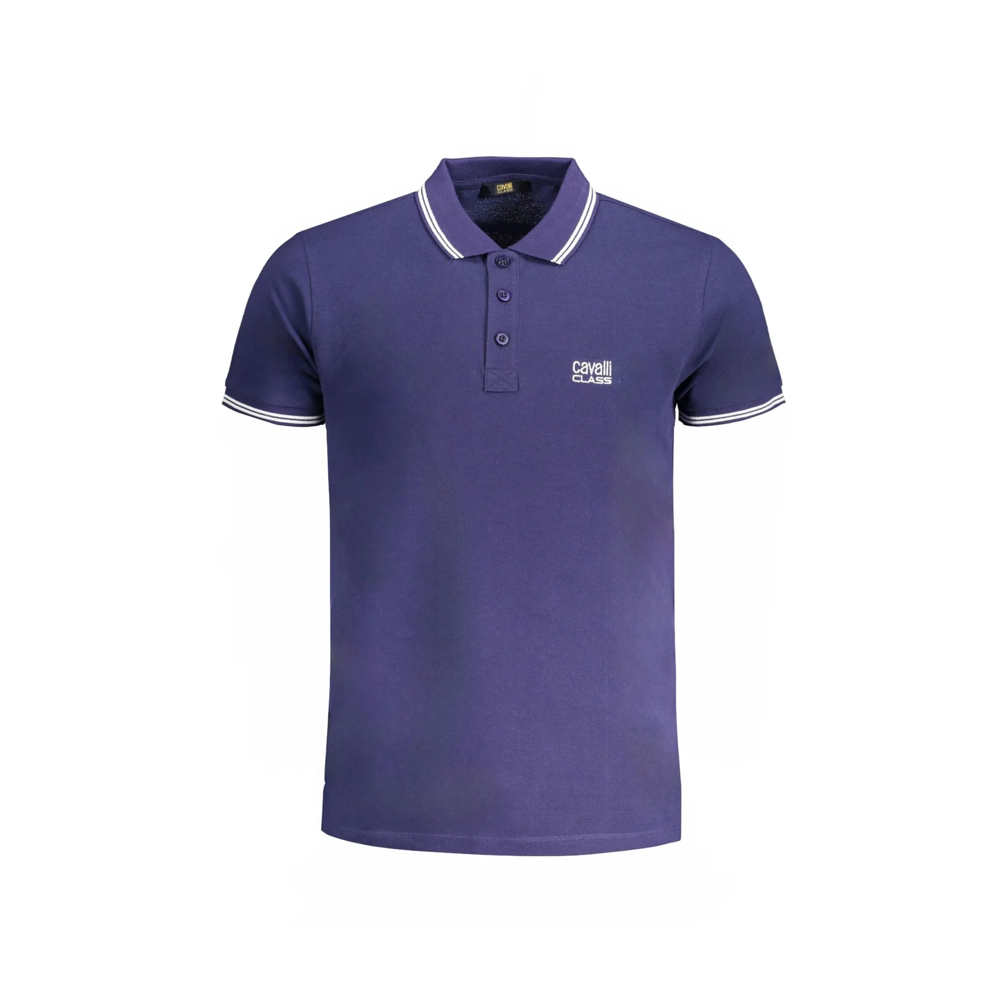 Cavalli Class Polo Uomo Blu Maniche Corte Cotone Ricamo Logo - foto prodotto